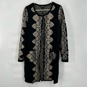 Sisters wool blend print duster cardigan size M